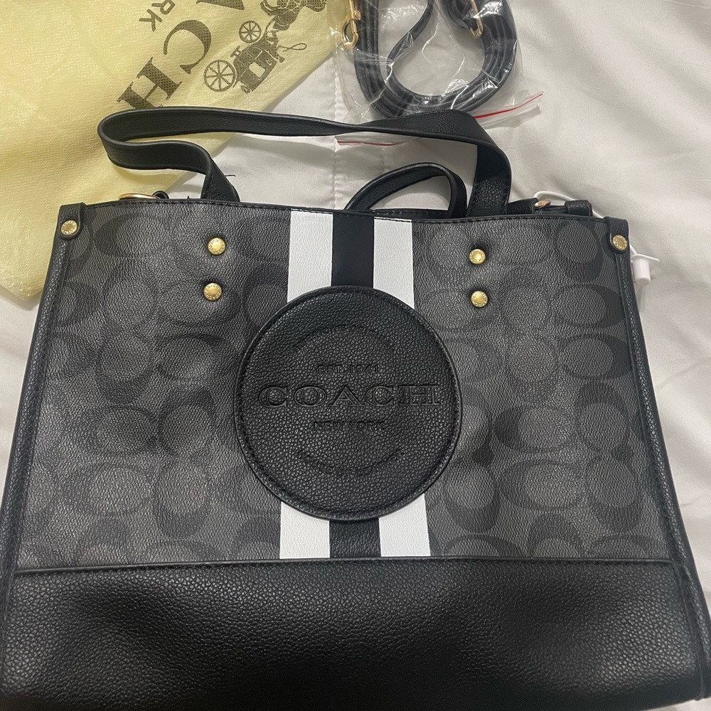 Coach Black and White Tote Bag
